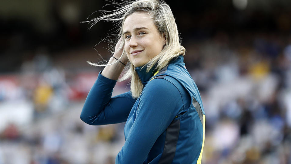 Ellyse Perry, pictured here looking on during the ICC Women's T20 Cricket World Cup Final.