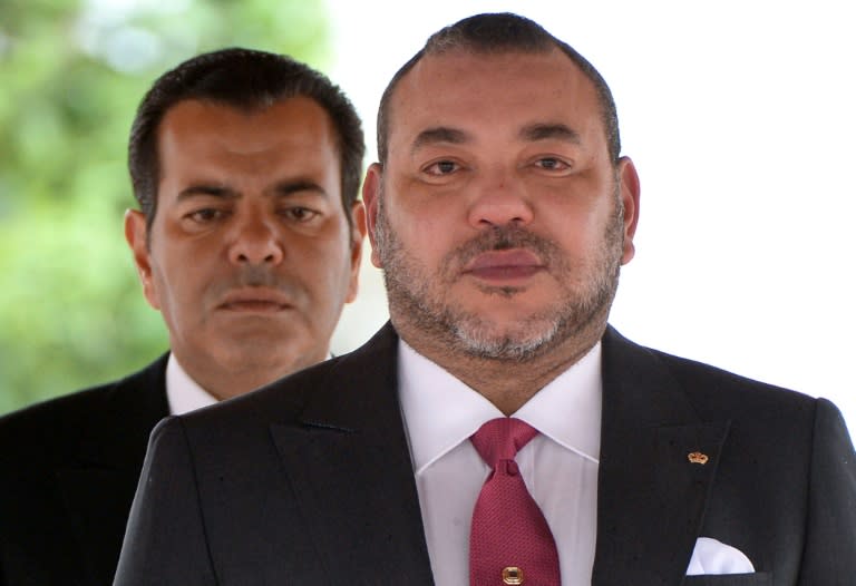 Moroccan King Mohammed VI (R) with Moroccan Prince Moulay Rachid pictured in Casablanca in March