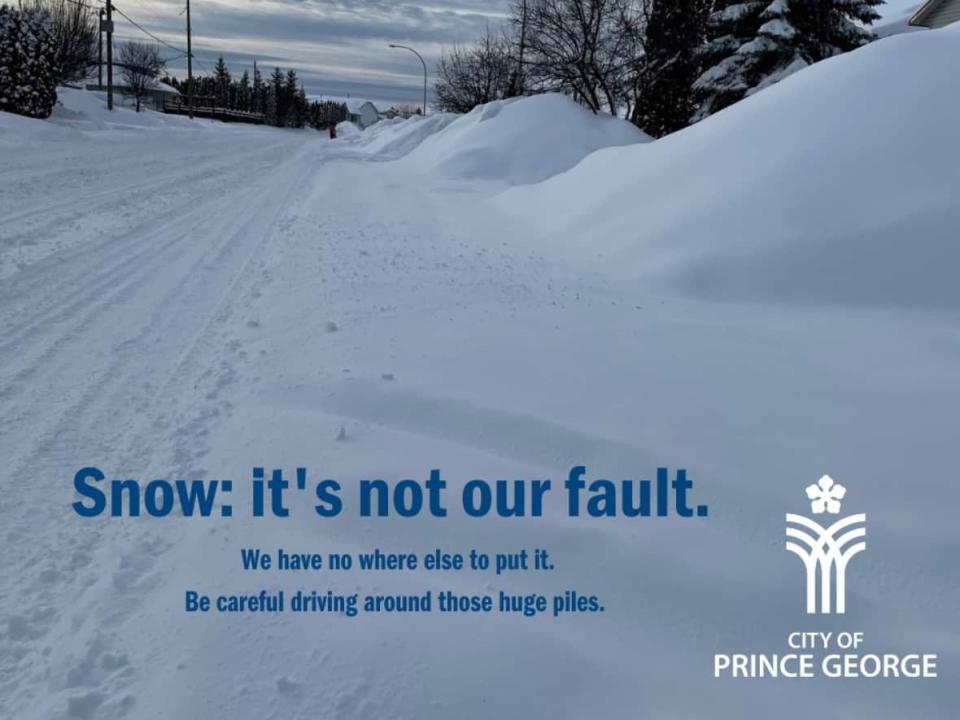 Social media posts like this one have introduced residents of Prince George, B.C. to a new tone from the city's communications team. (City of Prince George - image credit)
