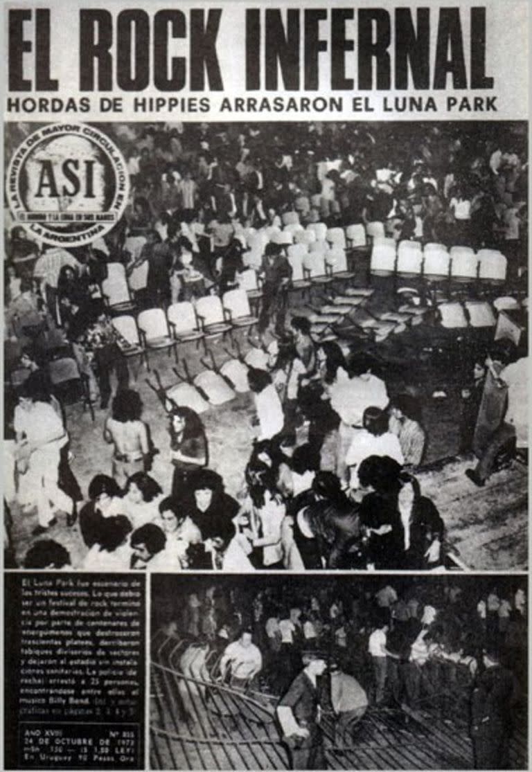 La tapa de la revista Así del 24 de octubre de 1972 que daba cuenta de los hechos sucedidos en el Luna Park el 20 de octubre de ese año