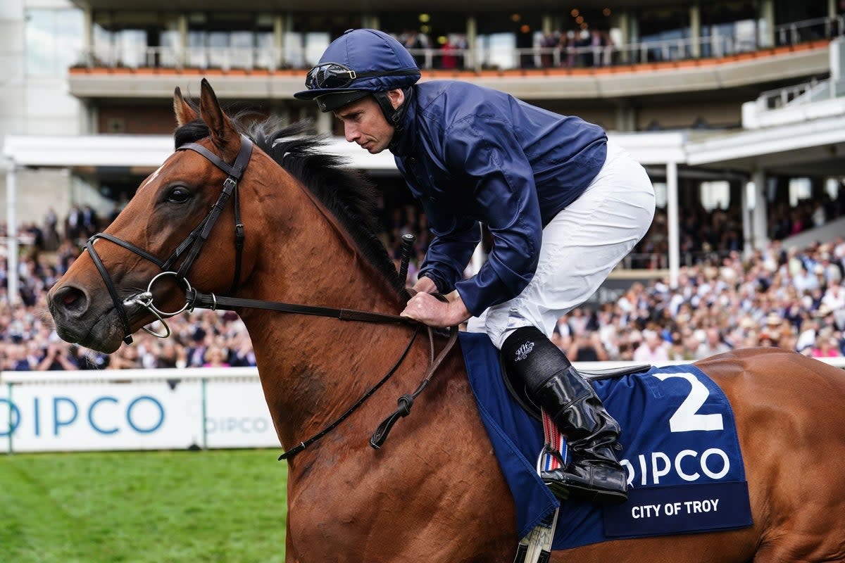 Favourite: City of Troy is looking to make amends for a poor 2000 Guineas effort (David Davies for The Jockey Club/PA Wire)