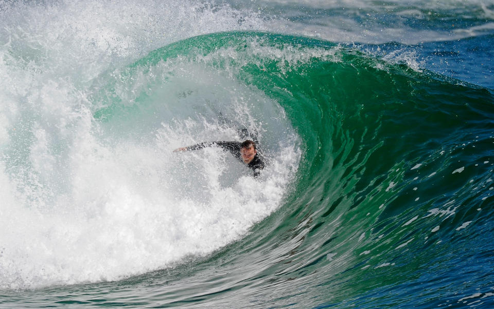 Pacific Storm Brings High Surf To Southern California