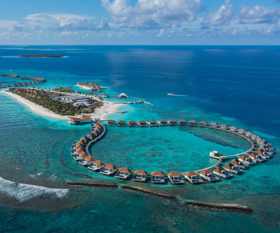 Maldives overwater resort villas