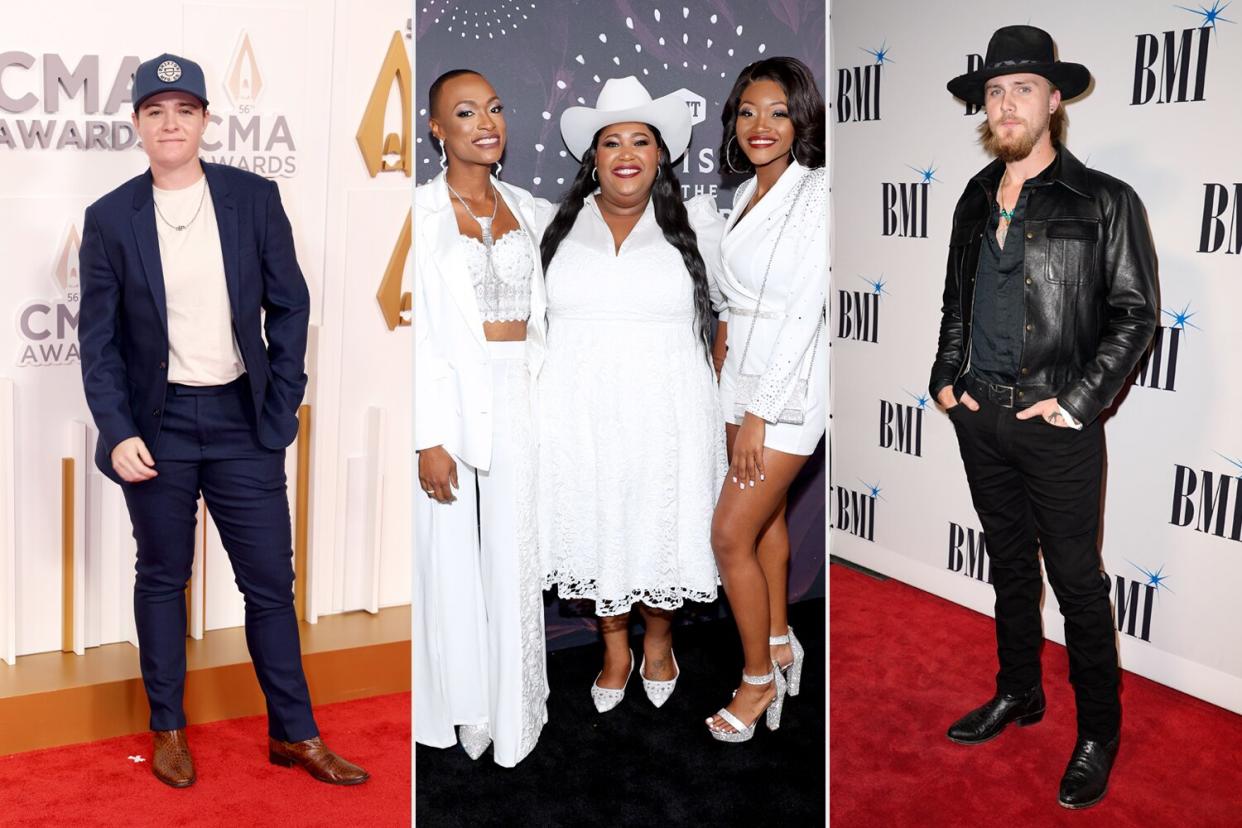 NASHVILLE, TENNESSEE - NOVEMBER 09: Lily Rose attends The 56th Annual CMA Awards at Bridgestone Arena on November 09, 2022 in Nashville, Tennessee. (Photo by Sara Kauss/FilmMagic); NASHVILLE, TENNESSEE - OCTOBER 12: (L-R) Trea Swindle, Danica Hart and Devynn Hart of Chapel Hart attend the 2022 CMT Artists Of The Year at Schermerhorn Symphony Center on October 12, 2022 in Nashville, Tennessee. (Photo by Jason Kempin/Getty Images for CMT); NASHVILLE, TENNESSEE - NOVEMBER 08: Jackson Dean attends the 68th BMI Country Awards at BMI on November 08, 2022 in Nashville, Tennessee. (Photo by Mickey Bernal/Getty Images)