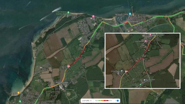 Isle of Wight County Press: Hill Lane and Halletts Shute traffic map