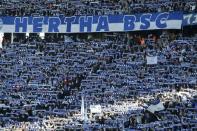 Football Soccer - Hertha Berlin v Borussia Dortmund - German Bundesliga - Olympiastadion, Berlin, Germany - 06/02/16 Hertha Berlin fans before the match REUTERS/Fabrizio Bensch