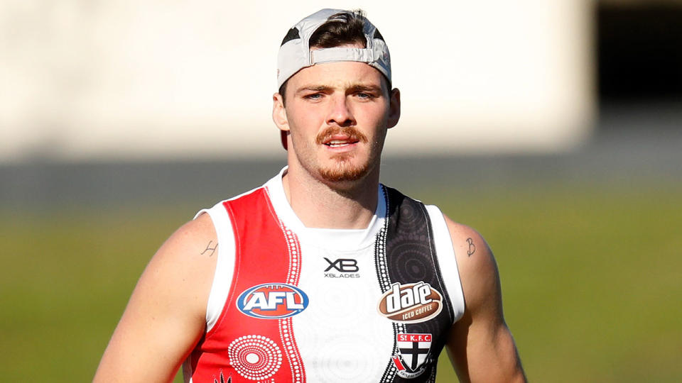 Dylan Roberton is pictured here at training with St Kilda.