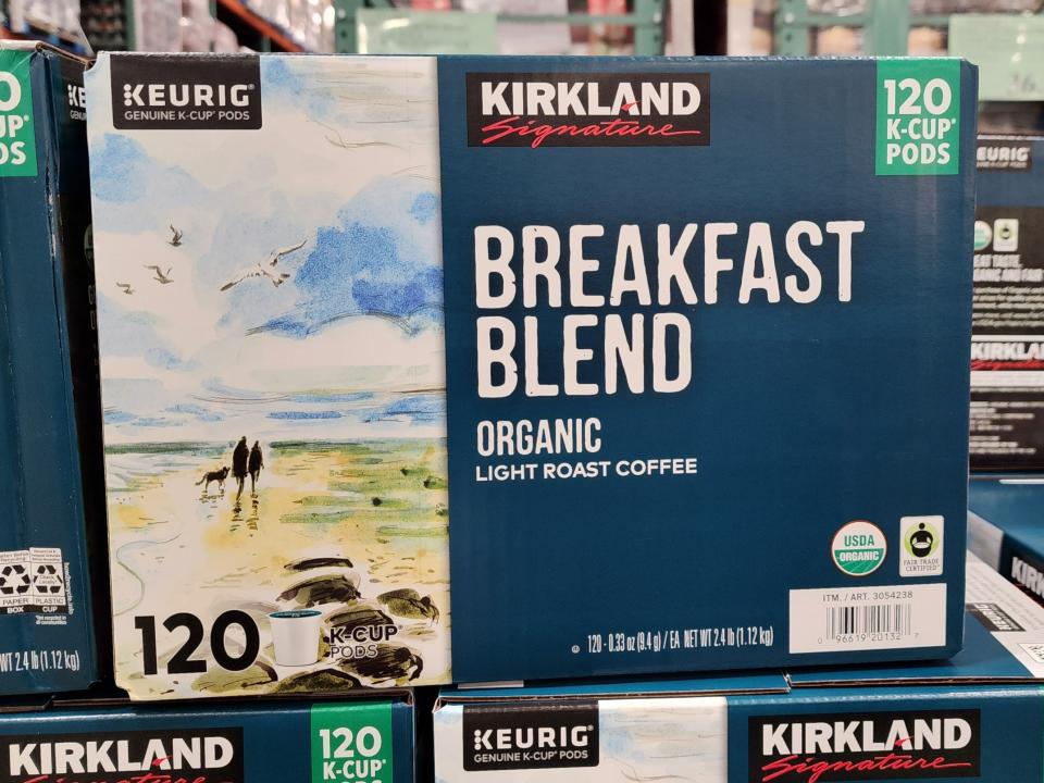 I have a cup of Kirkland Signature's breakfast-blend coffee every morning.