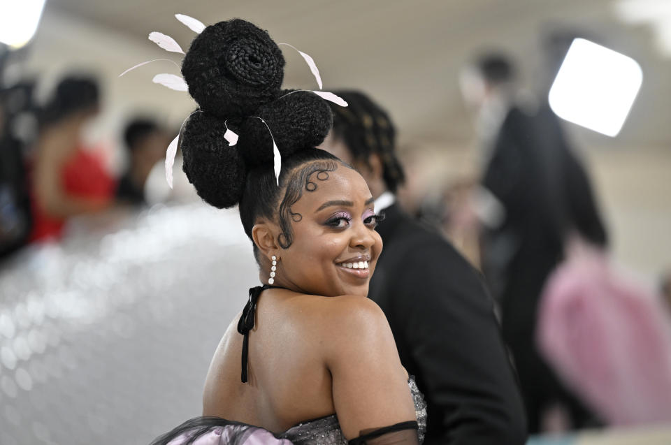 Quinta Brunson attends The Metropolitan Museum of Art's Costume Institute benefit gala celebrating the opening of the "Karl Lagerfeld: A Line of Beauty" exhibition on Monday, May 1, 2023, in New York. (Photo by Evan Agostini/Invision/AP)