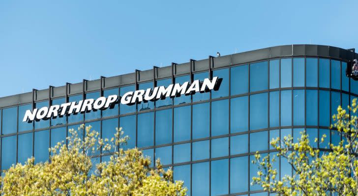 Northrop Grumman (NOC) logo on a corporate building