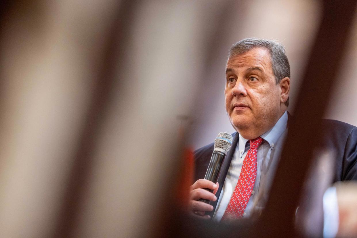 <span>Chris Christie in Seabrook, New Hampshire on 29 December 2023.</span><span>Photograph: Mel Musto/Bloomberg via Getty Images</span>