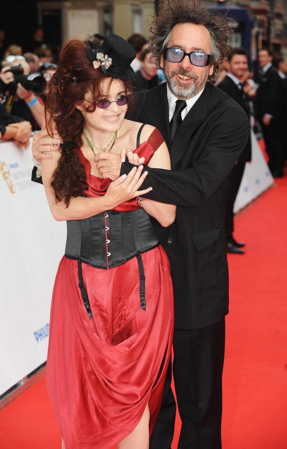 Tim Burton and his wife Helena Bonham Carter arrive for the Philips British Academy Television Awards at the London Palladium on June 6, 2010 in London, England