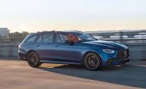 <p>It's a helluva cover fee, but once you're inside the Mercedes-AMG E63 S wagon, you won't want the party to end. Despite its sizable looks, the EG3 S is shorter than big sedans like the Alpina B7 and Porsche Taycan, and it's lighter than the Audi RS6 Avant, but it's just as quick as the Chevrolet Corvette it outweighs by half a ton. Powered by a 603-hp twin-turbocharged 4.0-liter V-8 with a nine-speed automatic transmission, this German sled is the only car on the list that can get to 60 mph in 3.0 seconds while giving you a back massage. It can blast through a quarter-mile in 11.2 seconds at 122 mph, and it lapped our skidpad with 1.00 g of grip. Top speed is electronically limited at 180 mph. This is a car you could easily drive until the break of dawn, and the roar on the way to its 7000-rpm redline is totally our jam. </p>