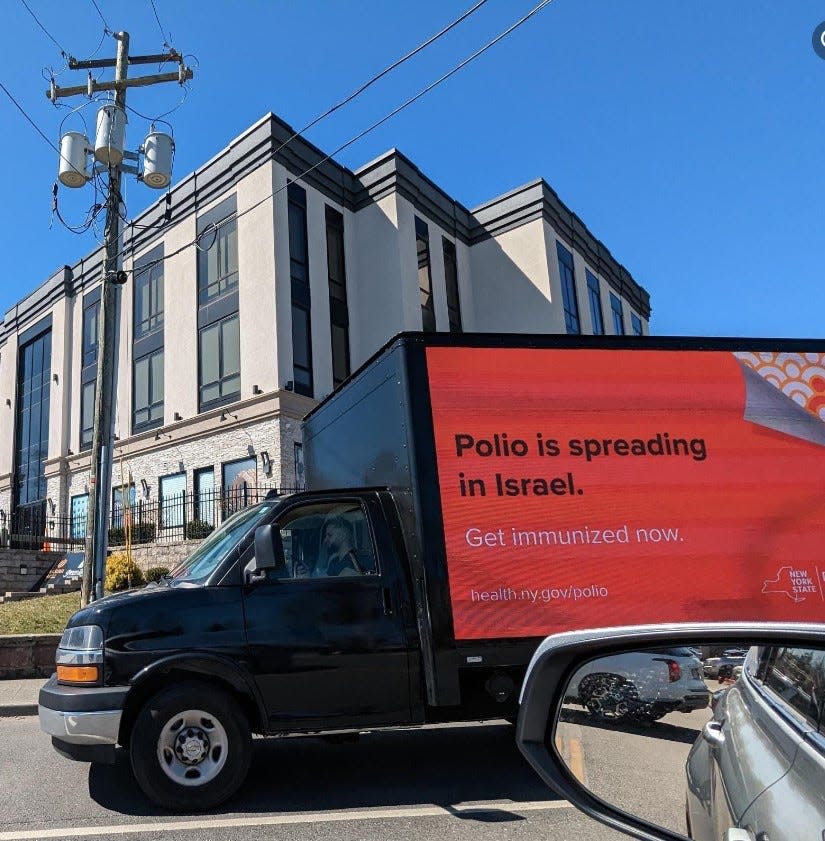 A billboard truck was seen Sunday, March 26, 2023 on Route 306, north of Route 59, in Monsey. The New York State Department of Health scrapped the billboard campaign after elected and Orthodox Jewish leaders said it singled out Jews and smacked of antisemitism.