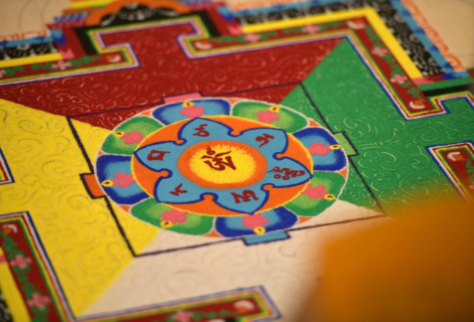 Watch a sand mandala be created by Tibetan Buddhist Monks of the Historic Gaden Shartse Monastery on Monday, Dec. 11 at the Desert Hot Springs Library.