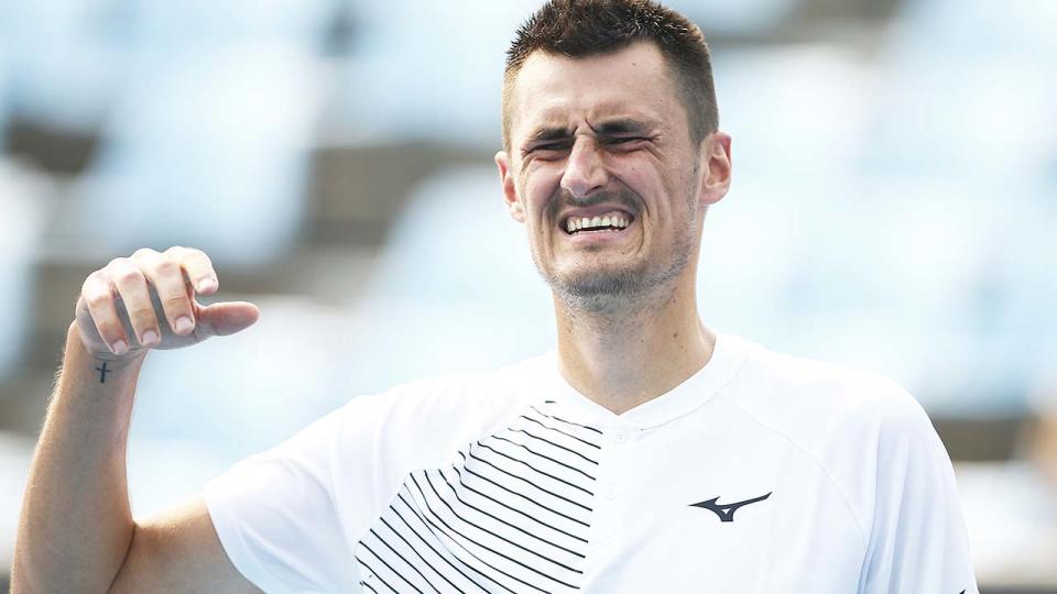 Bernard Tomic, pictured here during a qualifying match for the 2020 Australian Open.