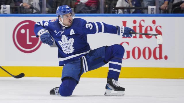 Auston Matthews of the Toronto Maple Leafs walks off the ice surface  News Photo - Getty Images