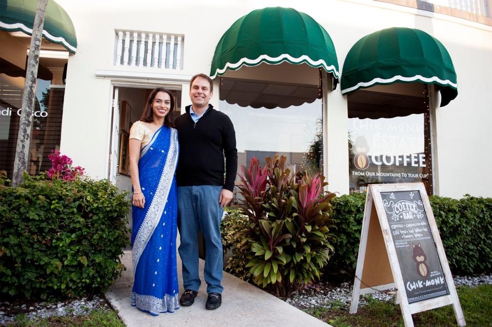 Nandini Jayaprasad and David Beil opened Chik Monk in the Paramount Building in December. The coffee sold at the shop is sourced from Jayaprasad's family estate in the mountains of Chikmagalur, India.