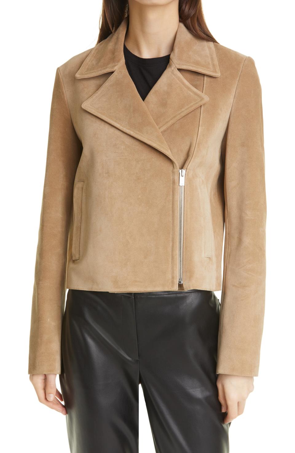 18) Theory Suede Moto Jacket