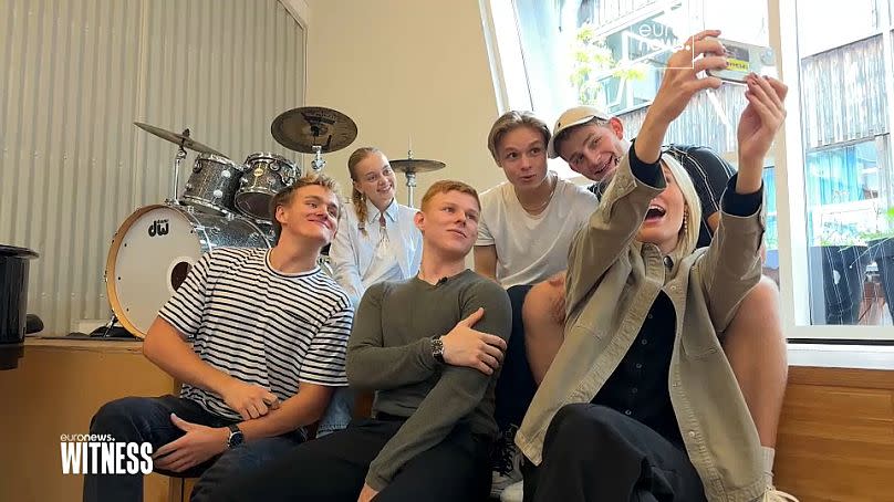 Students from the Greve Gymnasium school near Copenhagen, Denmark