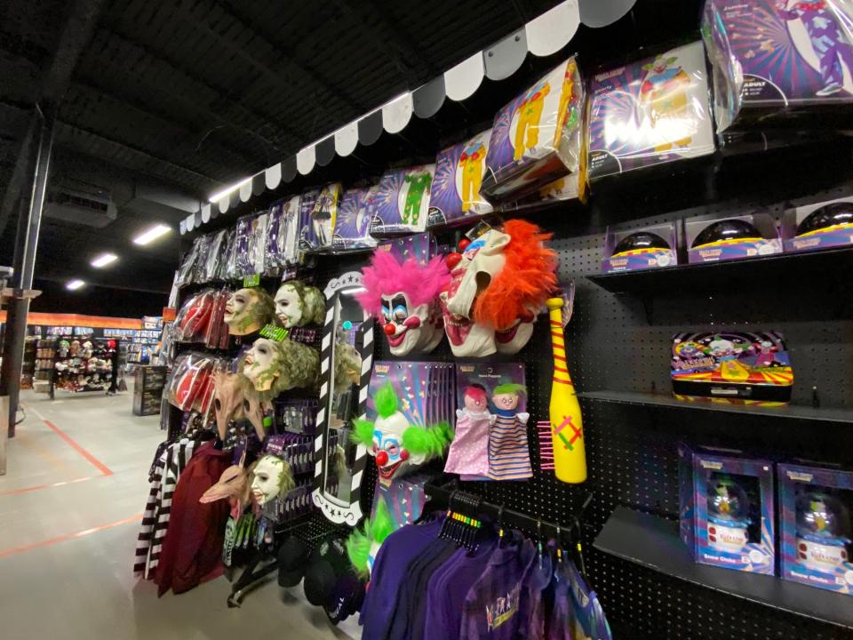 The "Killer Klowns from Outer Space" section at Spirit Halloween's flagship store.