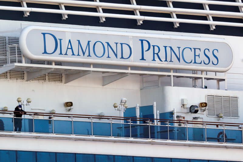 Cruise ship Diamond Princess at Daikoku Pier Cruise Terminal in Yokohama