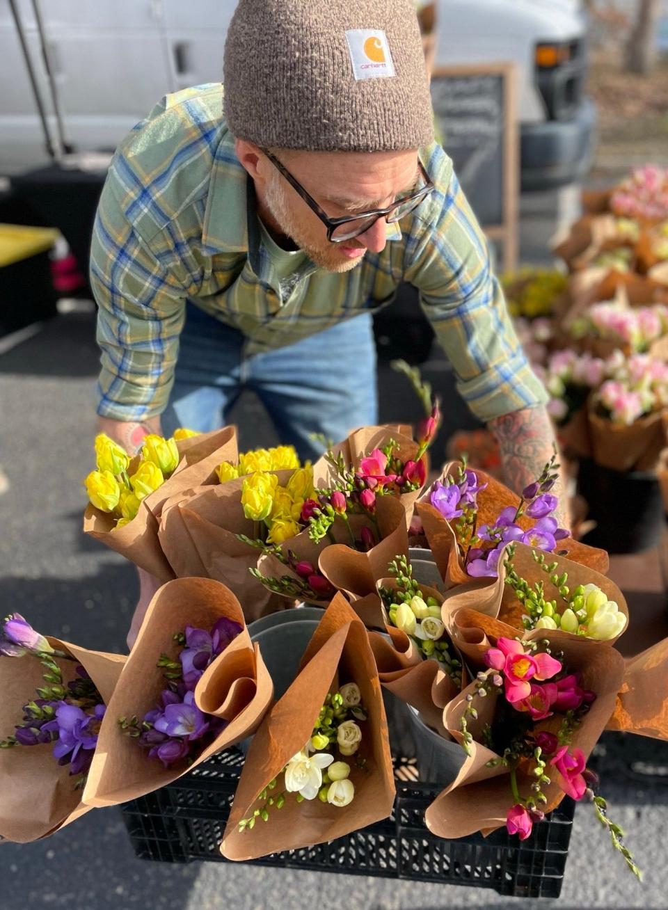 Fresh flowers for sale at the West Windsor Community Farmers Market.