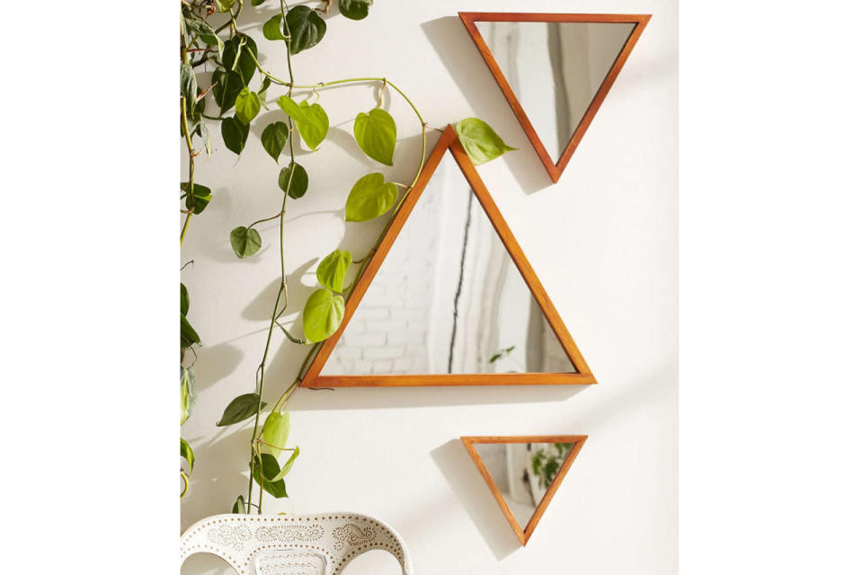 Whether you hang up one or all three, these triangle mirrors are bound to get complimented. 