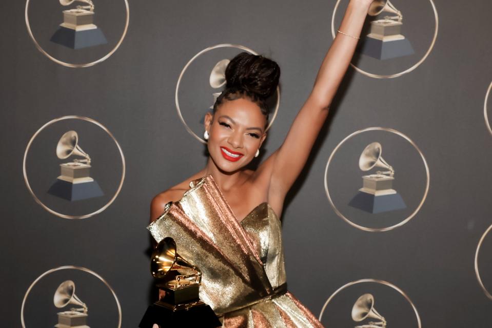 Allison Russell, winner of the Best American Roots Performance award for ‘Eve Was Black’ (Getty Images for The Recording Academy)