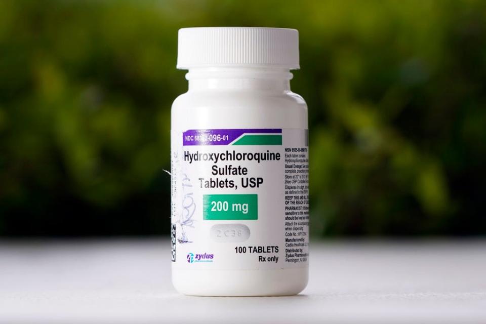 A bottle of hydroxychloroquine.