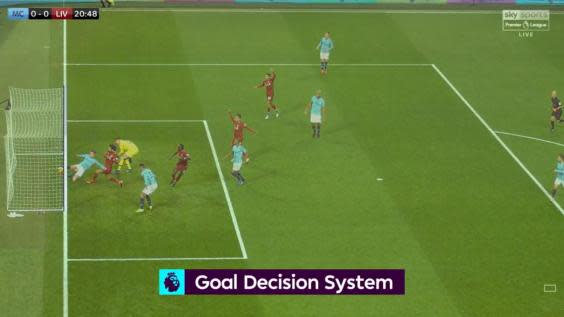 John Stones clears the ball off the line... just (Sky Sports)