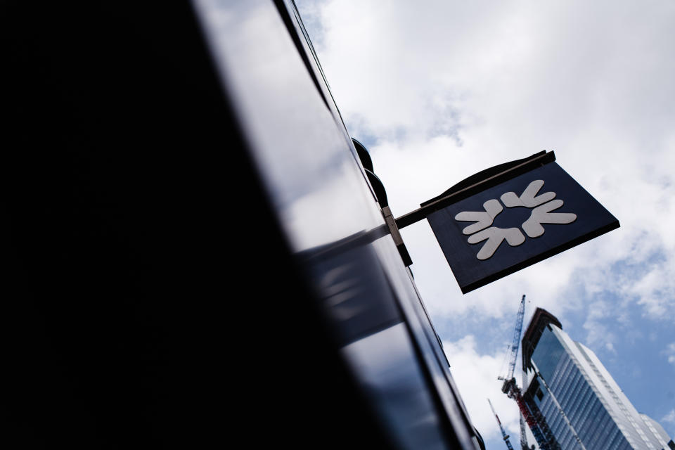 A branch of the Royal Bank of Scotland (RBS) stands on Threadneedle Street in London, England, on July 26, 2019. Four major UK banks, including RBS, are set to release interim figures over the coming days. Half-year results for Lloyds Banking Group are due out on July 31, for Barclays on August 1, for RBS on August 2 and for HSBC on August 5. RBS famously received a massive 45.5 billion in bailout funds from the UK government during the 2008 financial crisis, with RBS chairman Sir Howard Davies admitting last year that a decade-long 'focus on survival' meant it was unlikely this money would ever be repaid in full. (Photo by David Cliff/NurPhoto via Getty Images)