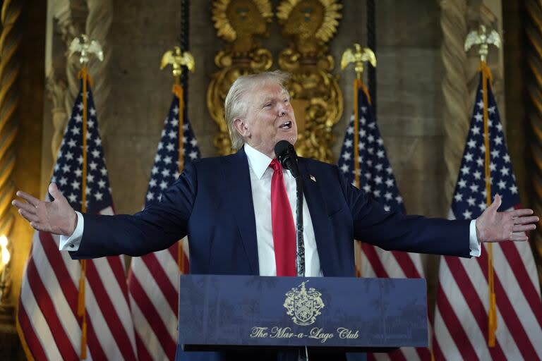 Donald Trump, durante su conferencia de prensa en Mar-a-Lago