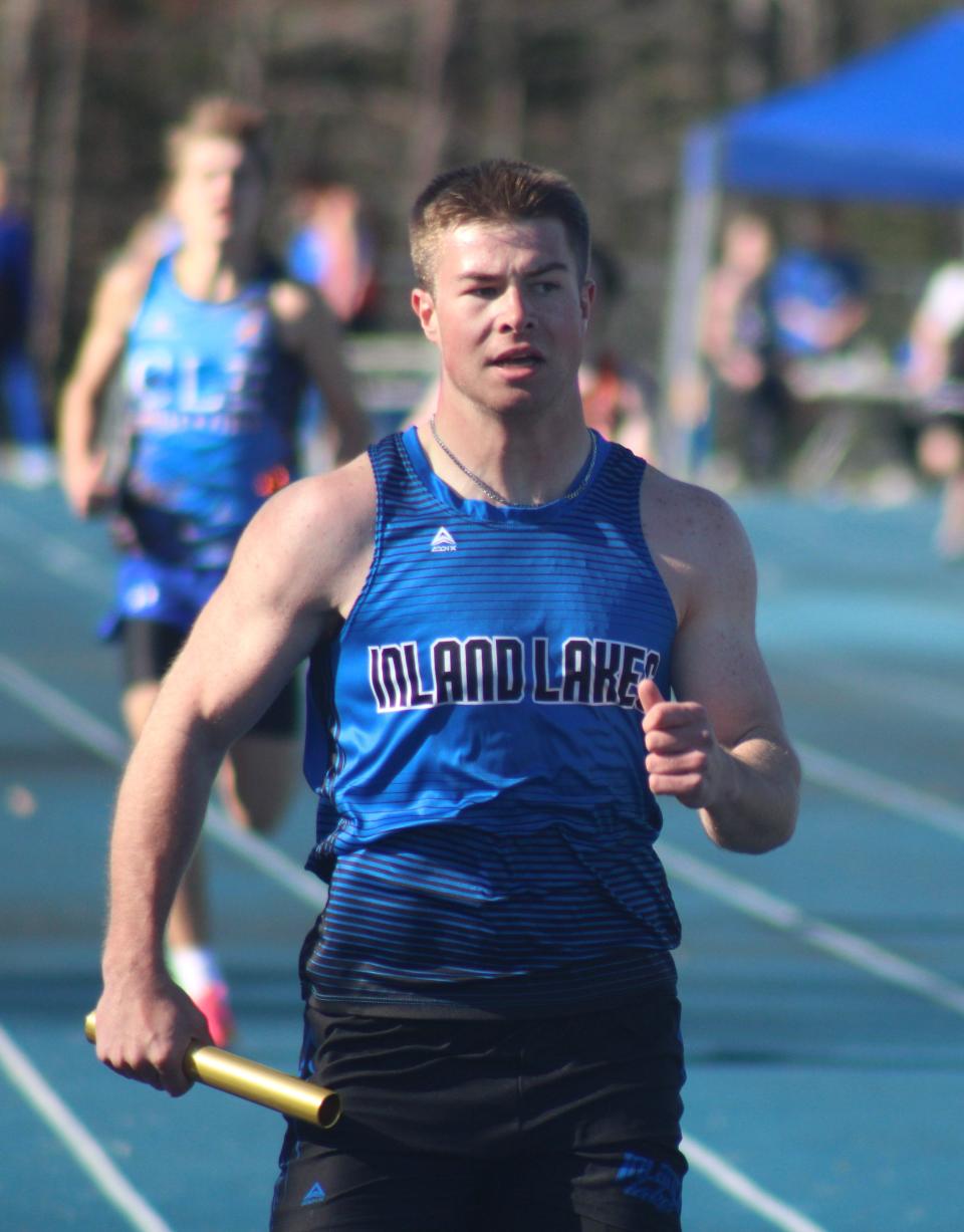Dylan Zinke and the Inland Lakes boys 4X200 relay team finished first at Thursday's Inland Lakes Invitational.