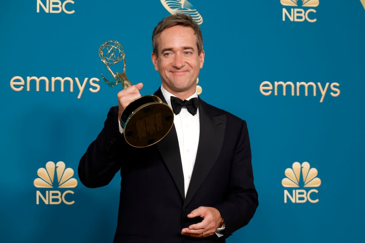 Matthew Macfadyen took home a trophy for ‘Succession’ (Getty Images)
