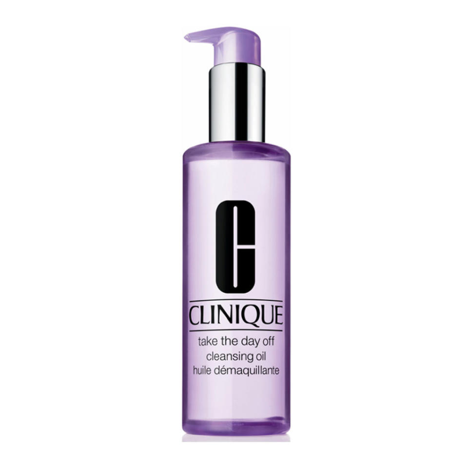 <p><a rel="nofollow noopener" href="http://www.feelunique.com/p/Clinique-Take-The-Day-Off-Cleansing-Oil-200ml" target="_blank" data-ylk="slk:Feelunique;elm:context_link;itc:0;sec:content-canvas" class="link ">Feelunique</a> - £22</p><p>Dry, oily or combination, Clinique's infamous Take The Day Off Cleansing Oil renders all skin types sensationally soft and satisfyingly bare, even if heavy make-up is your thing. Unlike many other cleansing oils, it's totally fragrance free but that doesn't make it any less luxe. It works best on dry skin. </p>