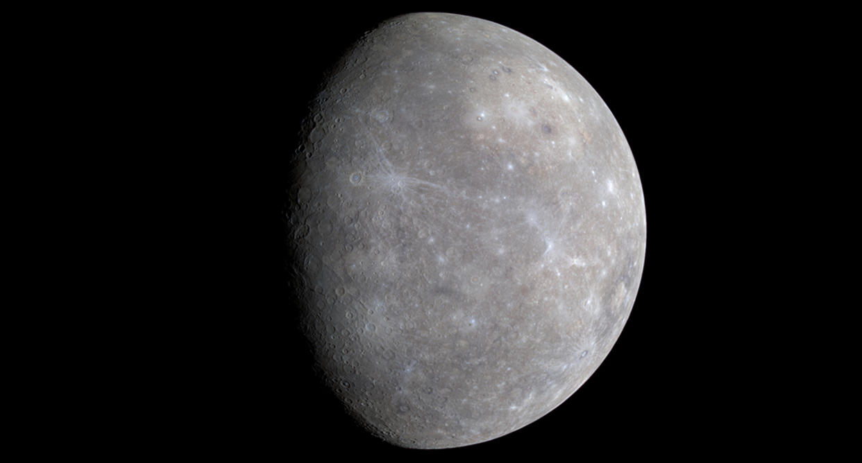  The planet Mercury seen from NASA's Messenger spacecraft in December 2009.  