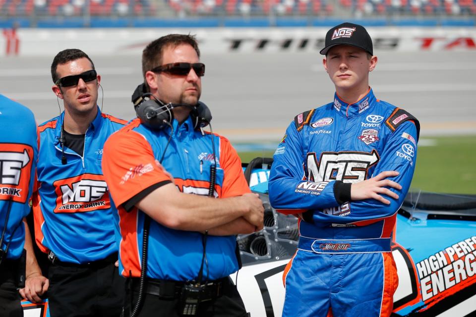 Matt Tifft (R) at Talladega earlier this year.