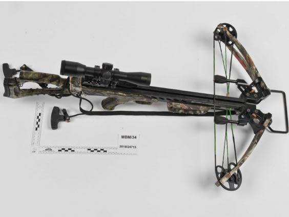 One of the crossbows used by Ramanodge Unmathallegadoo (Metropolitan Police)