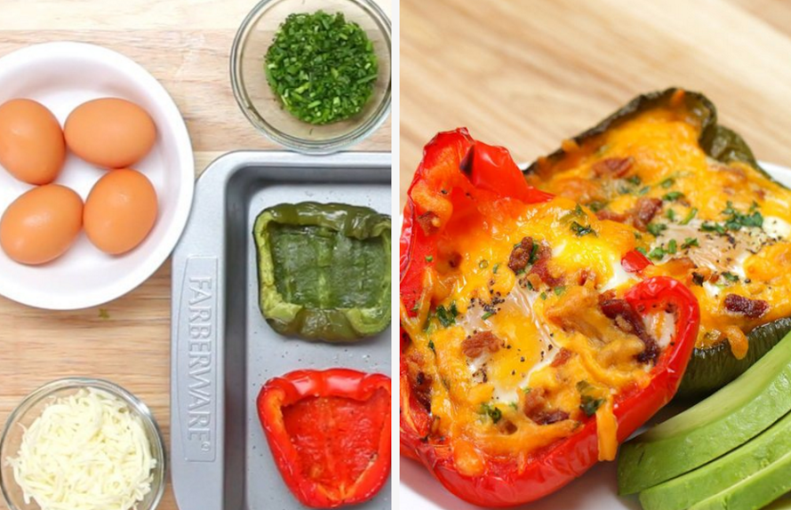 baked eggs in peppers