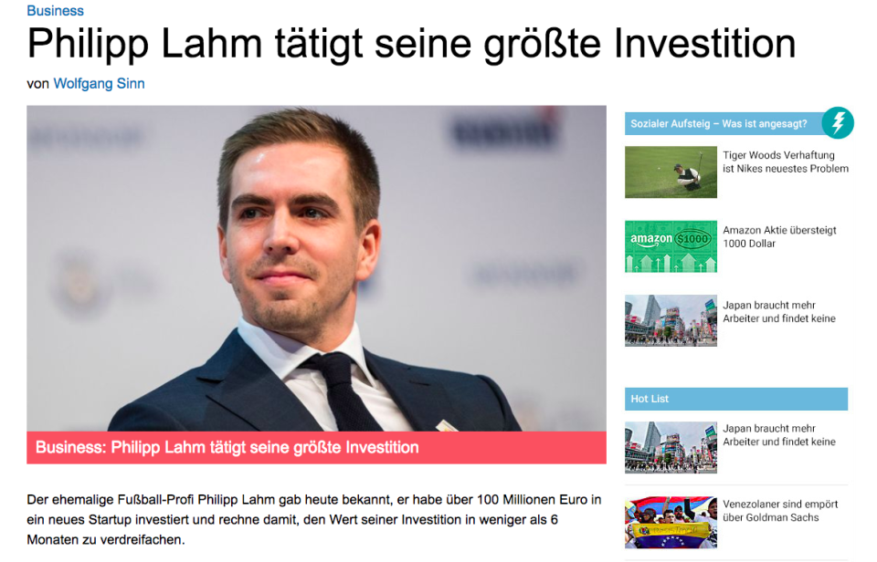 So sieht die ursprüngliche Falschmeldung auf einer Internetseite aus. (Bild: Screenshot/tulday.com)