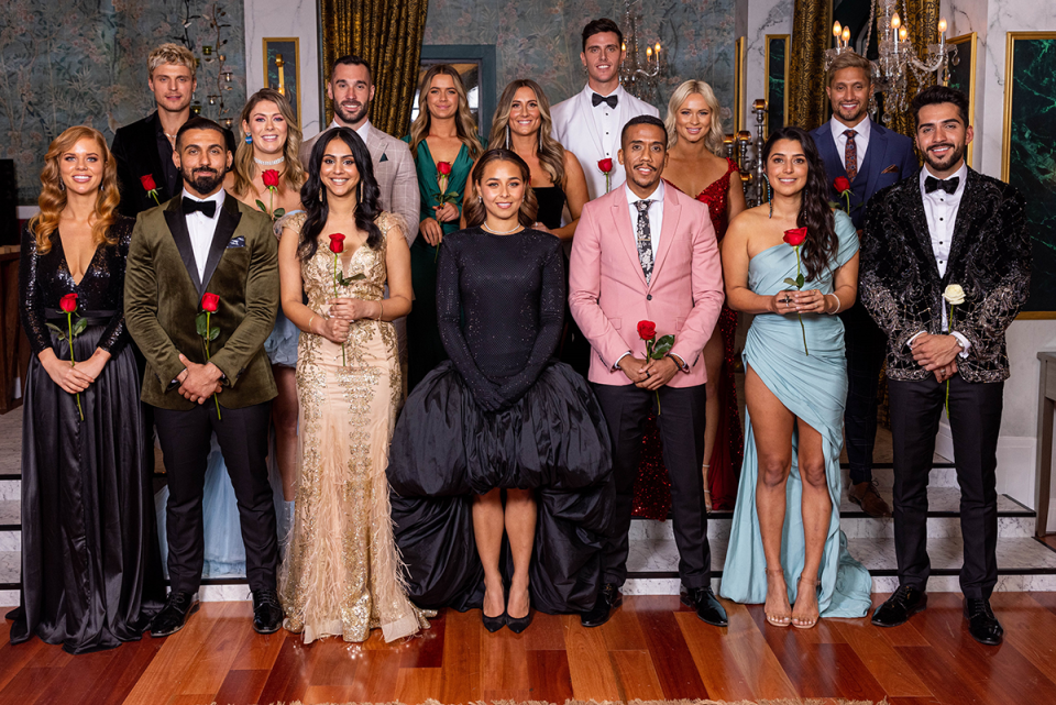 Bachelorette cast at the first rose ceremony.