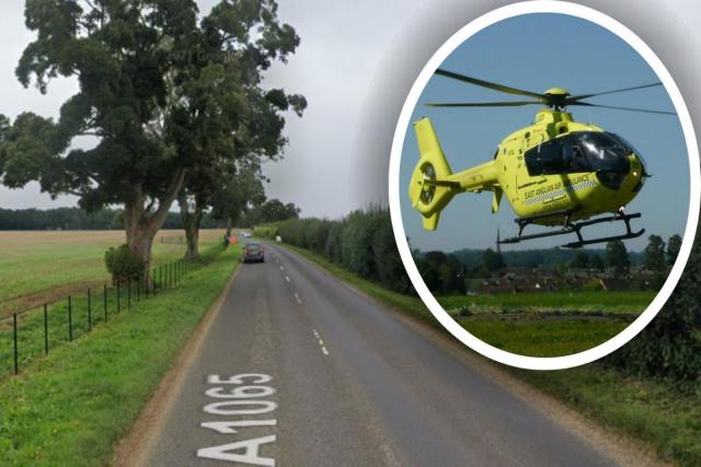 A motorcyclist has been airlifted to hospital <i>(Image: Google/Newsquest)</i>