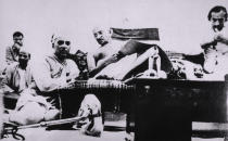 Mahatma Gandhi and Jawaharlal Nehru During Protest, Mumbai, India, July 8, 1942. (Photo by: Universal History Archive/Universal Images Group via Getty Images)