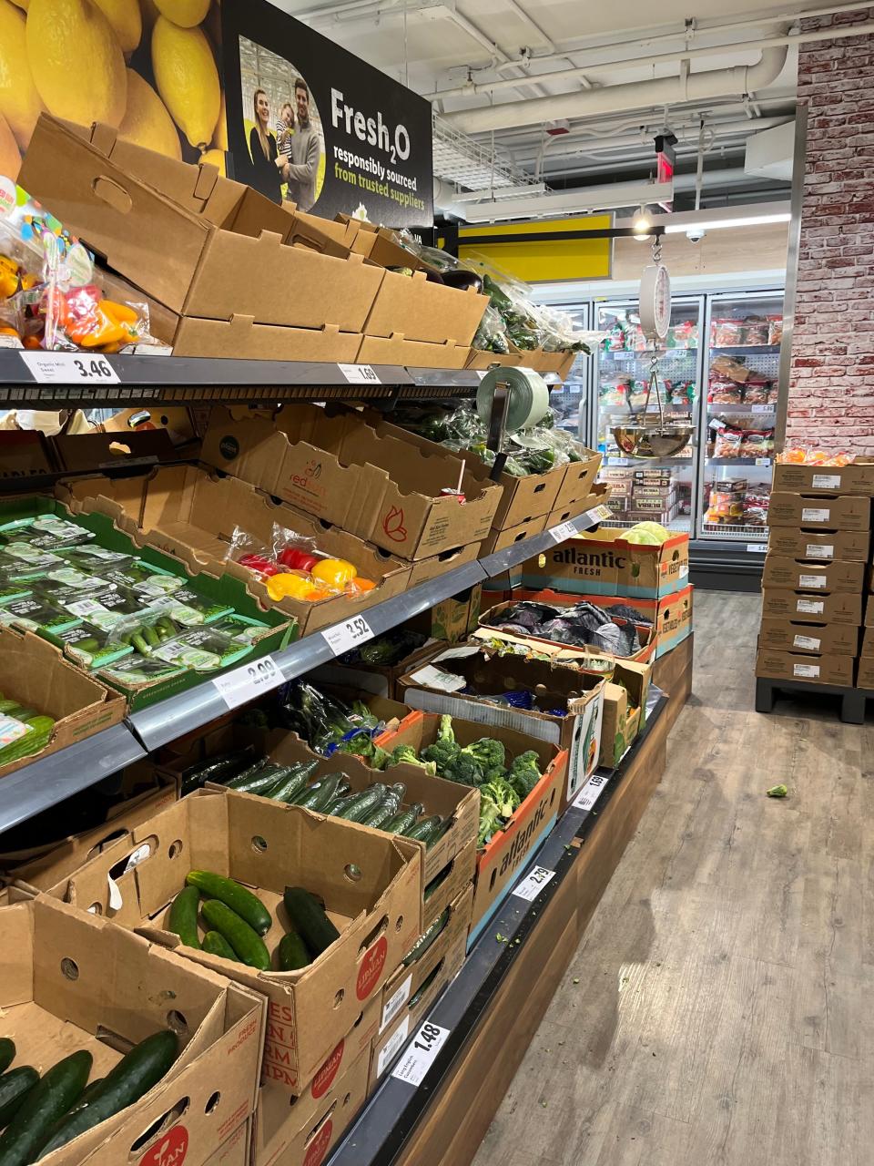 Some of the produce at Harlem's Lidl.