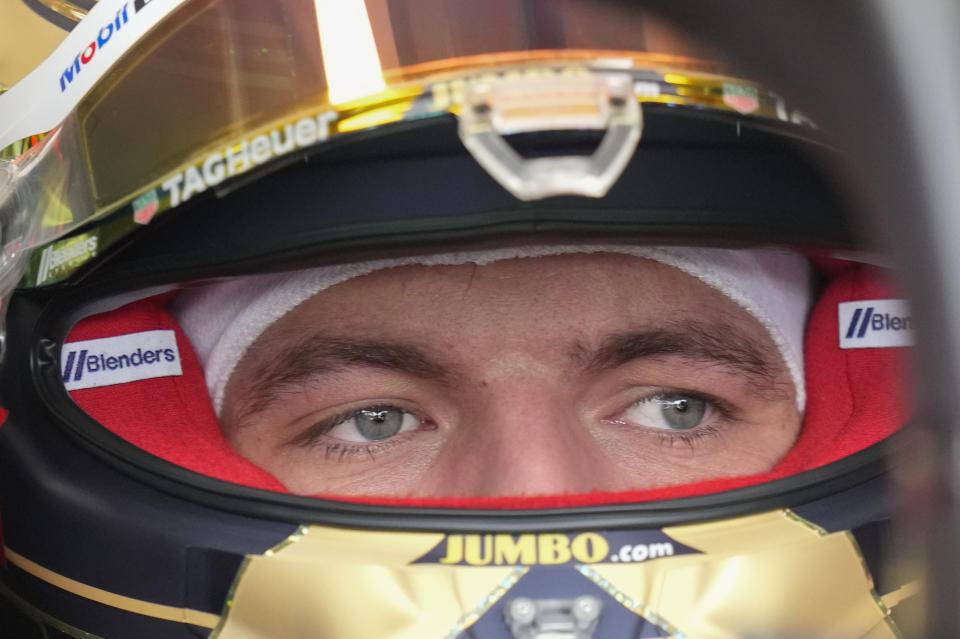 Red Bull driver Max Verstappen, of the Netherlands, attends a free practice at the Brazilian Formula One Grand Prix on the Interlagos race track in Sao Paulo, Brazil, Friday, Nov. 3, 2023. (AP Photo/Andre Penner)