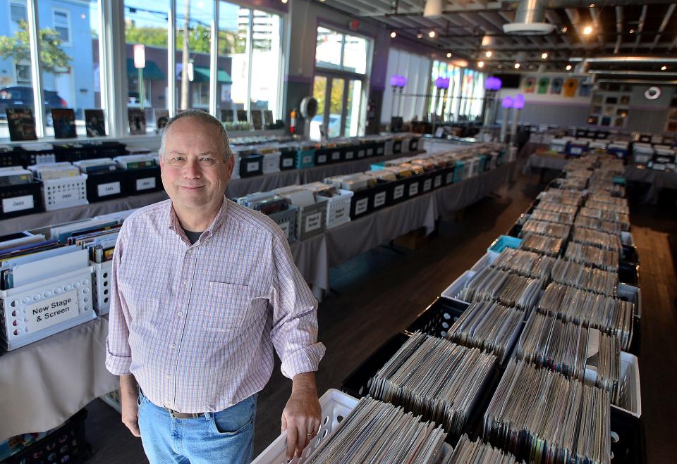 Lloyd Thoburn, owner of Hub City Vinyl, is pictured in the Hagerstown record store which will soon open a new live music venue.