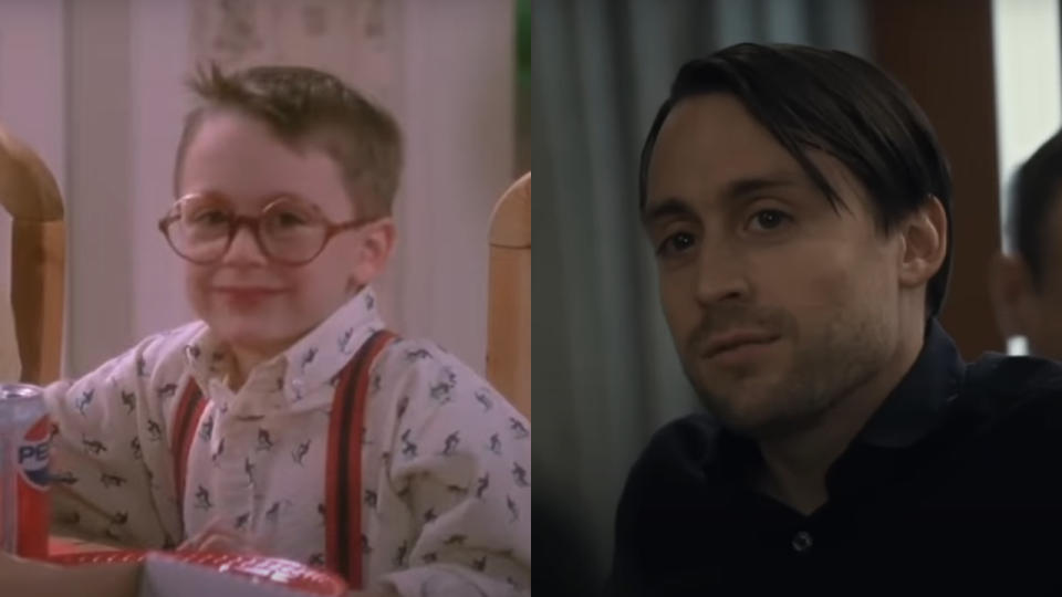 Kieran Culkin in Home Alone and Succession