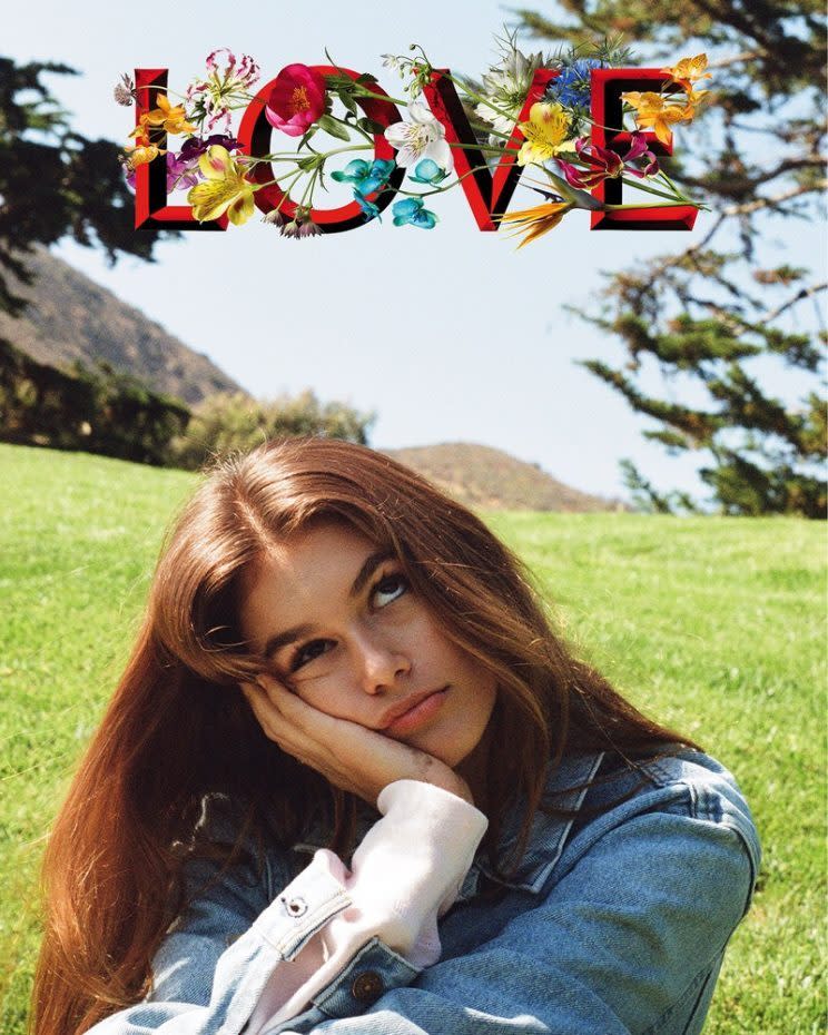 Kendall Jenner's debut published shoot for 'Love" magazine of Kaia Gerber. (Photo: Kendall Jenner for Love)