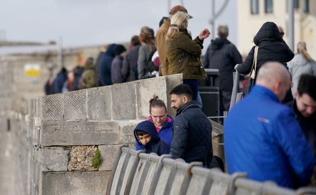 Spectators near Portsmouth Harbour